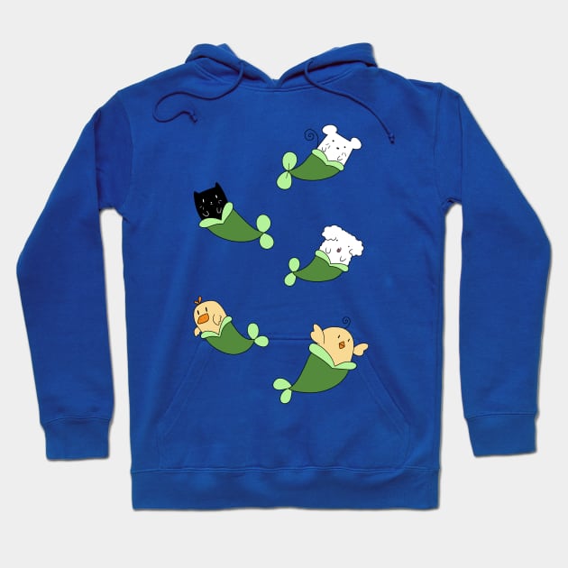 Mermaid Animals Hoodie by saradaboru